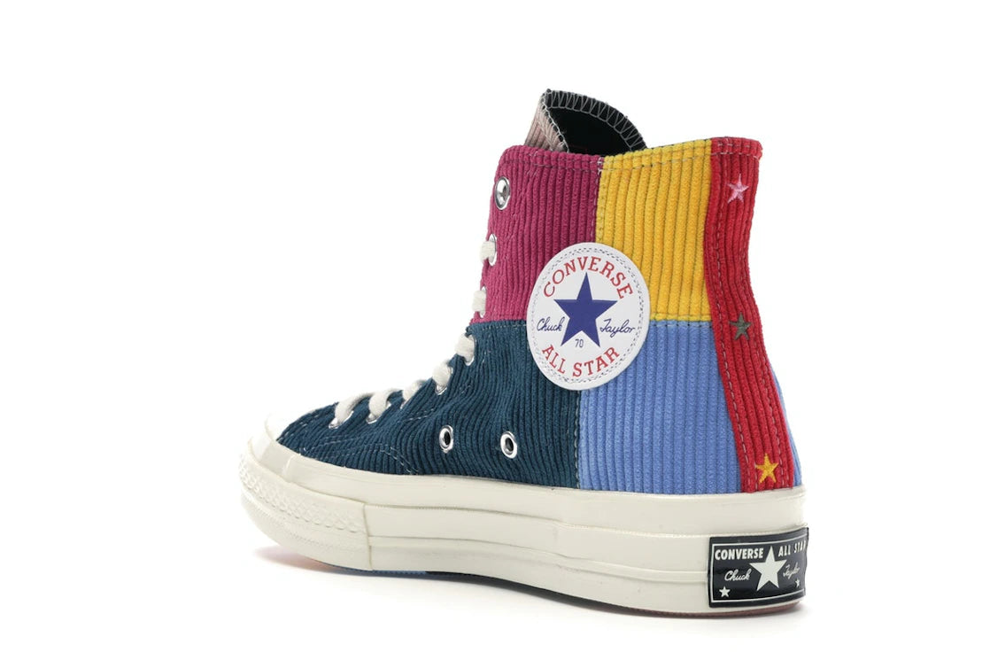 Converse Chuck Taylor All Star 70 Hi Corduroy Patchwork Gold Navy - vue secondaire B