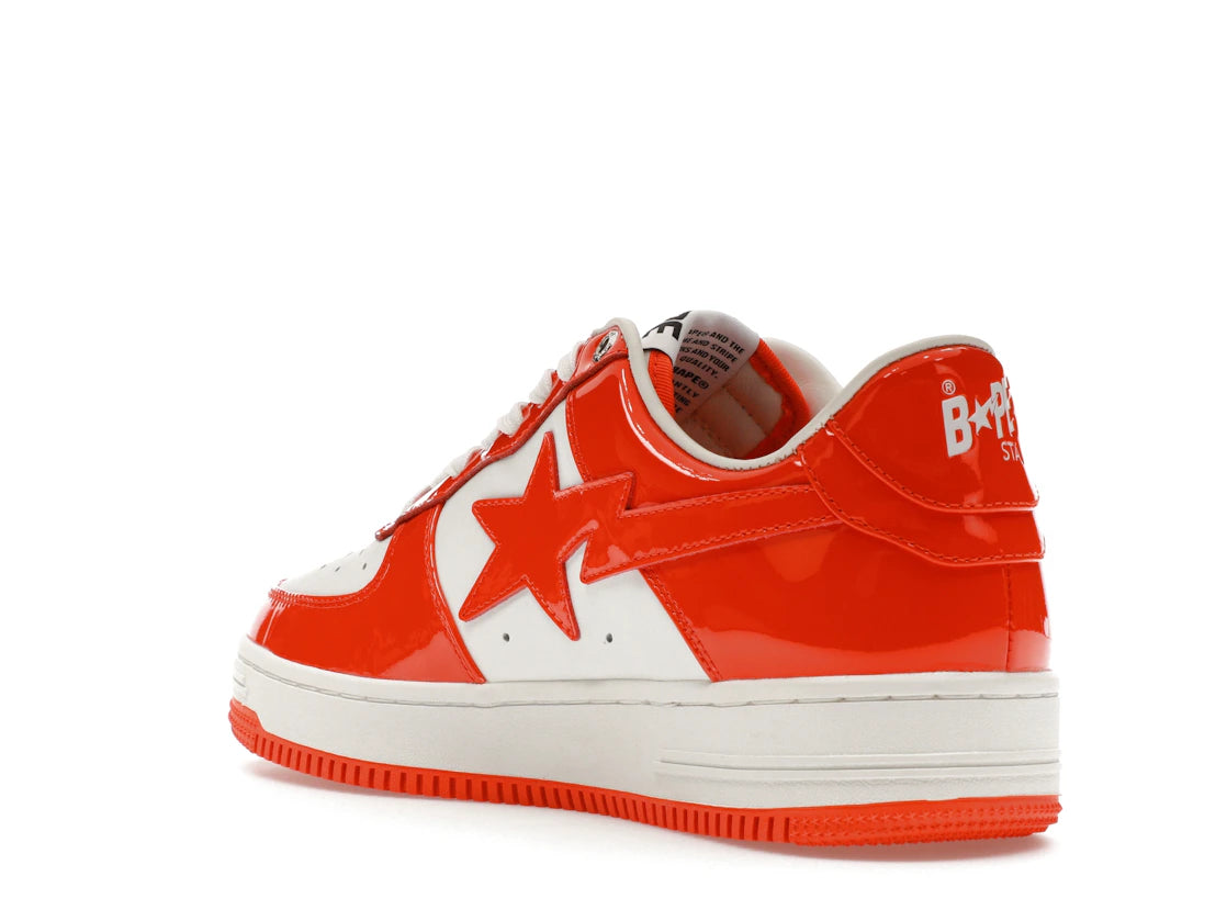 A Bathing Ape Bape Sta Patent Leather Orange White - vue secondaire B