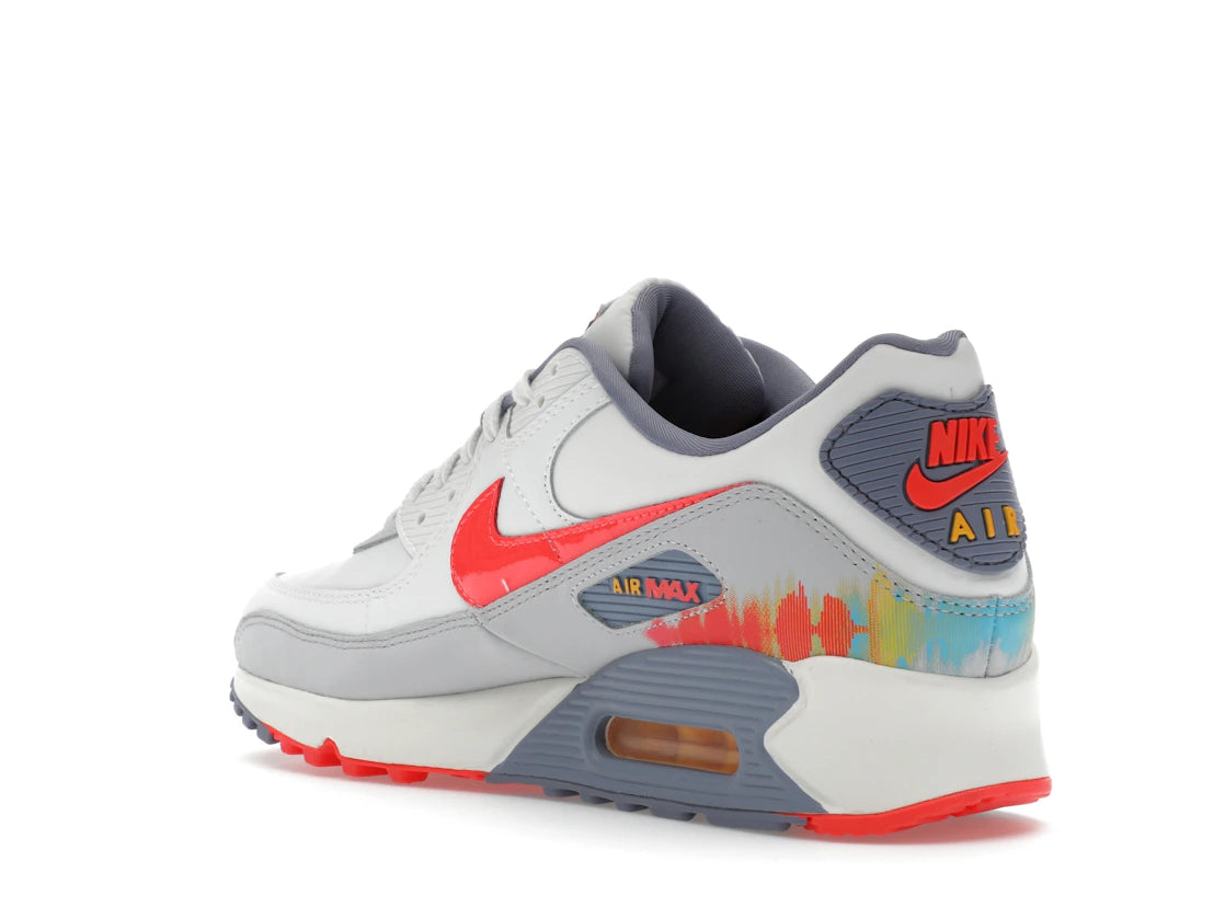 Nike Air Max 90 Premium Summit White Ashen Slate Pure Platinum Bright Crimson - vue secondaire B