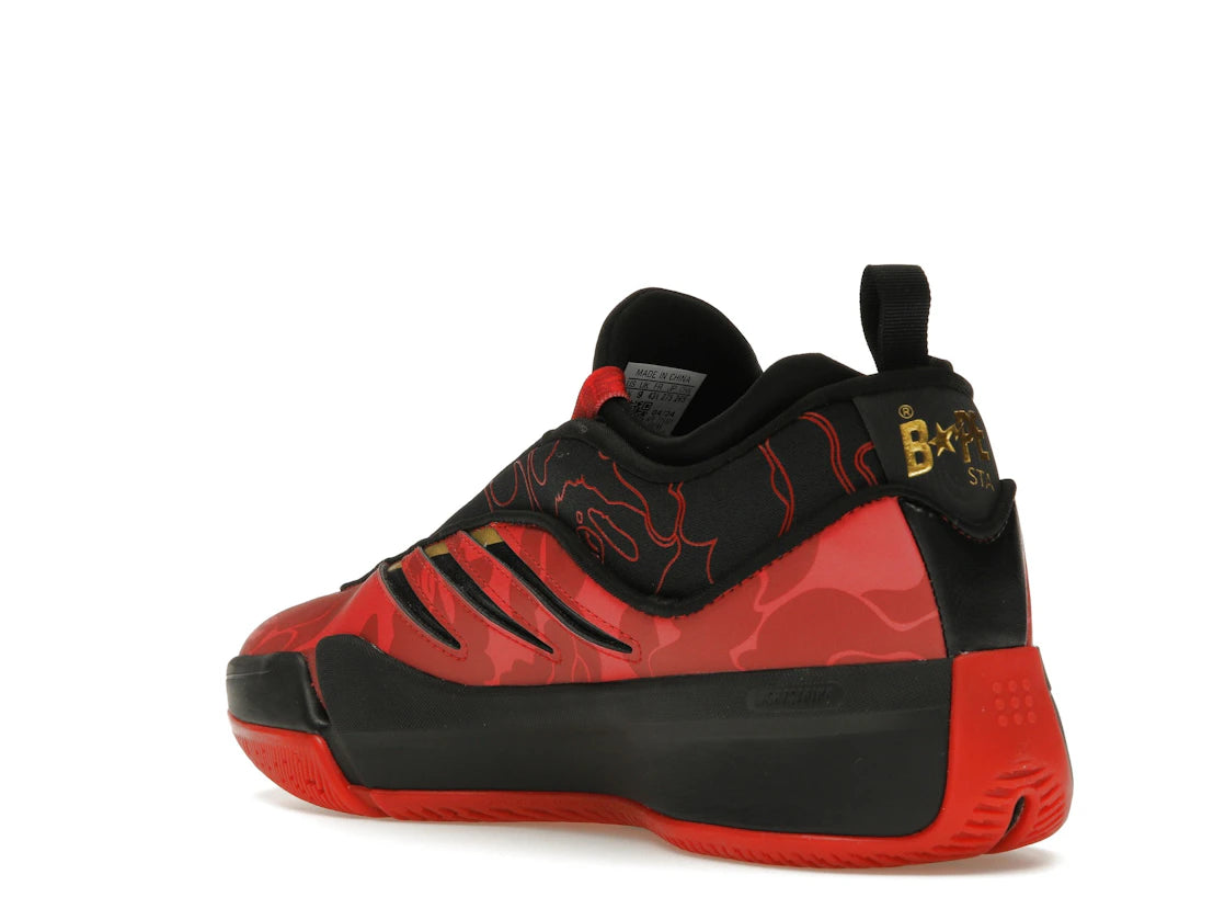 adidas Dame 9 Bape Black Red - vue secondaire B