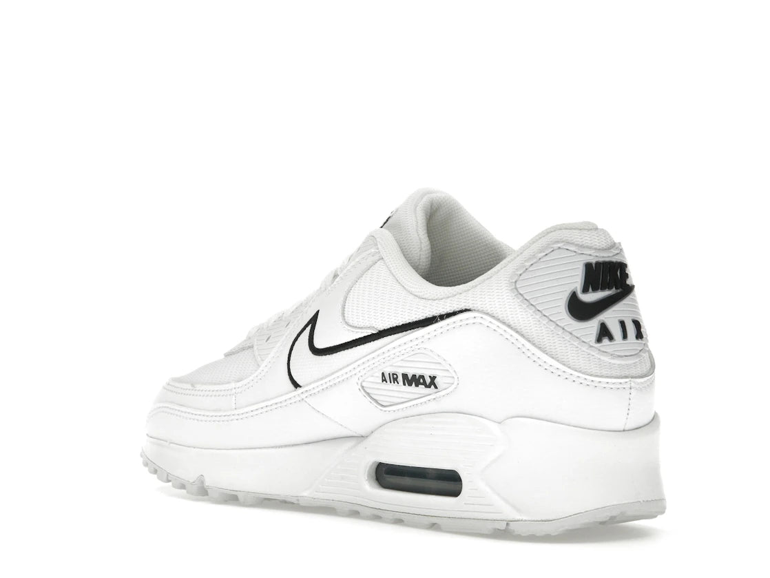 Nike Air Max 90 White Black Outlined Swoosh - vue secondaire B