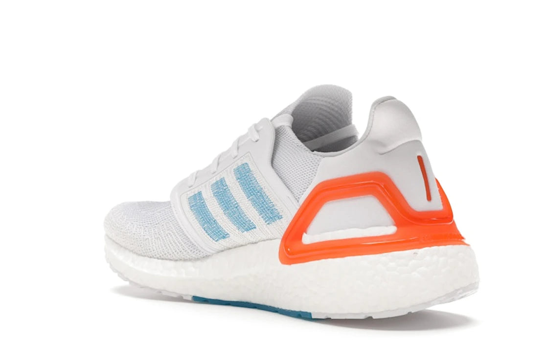 adidas Ultra Boost 20 White Sharp Blue True Orange - vue secondaire B