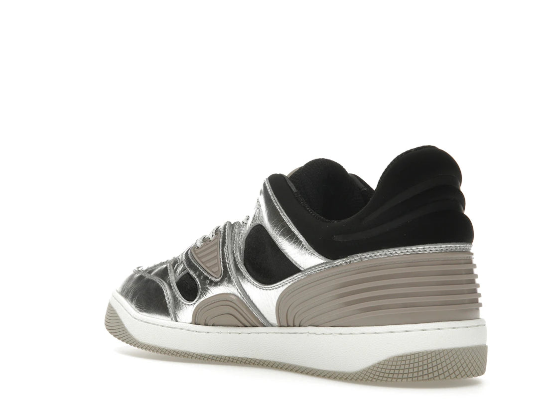 Gucci Basket Low Silver Black - vue secondaire B