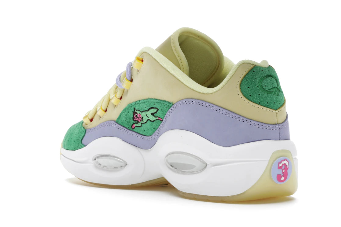 Reebok Question Low BBC Ice Cream Running Dog Yellow Green - vue secondaire B