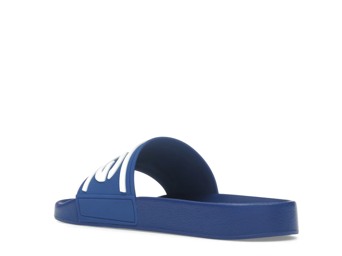 Dolce & Gabbana Beachwear Sliders DG Logo Blue White - vue secondaire B
