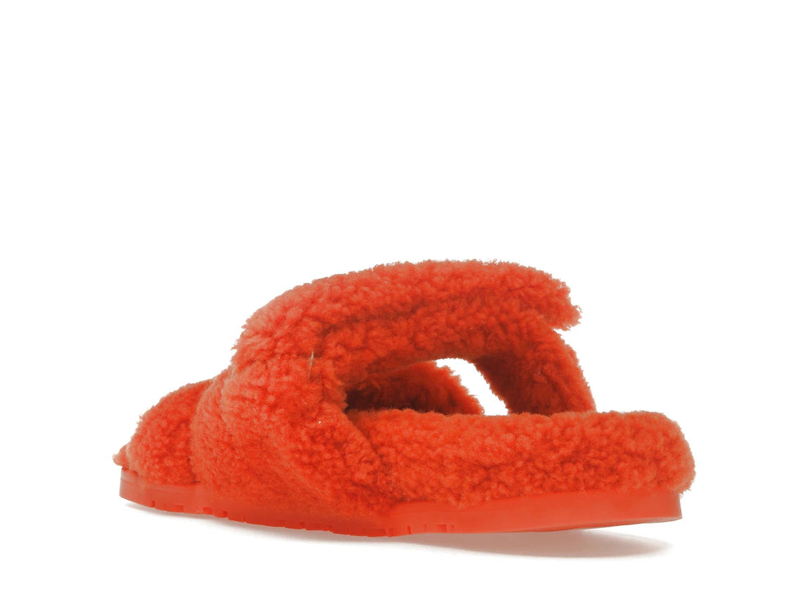Hermes Chypre Sandal Orange Shearling (Women's) - vue secondaire B