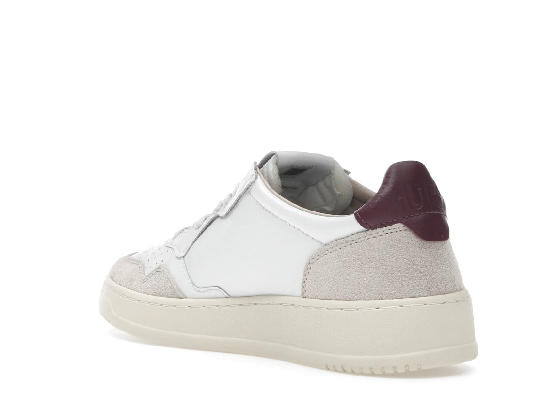 Autry Medalist Leather Low White Burgundy (Women's) - vue secondaire B
