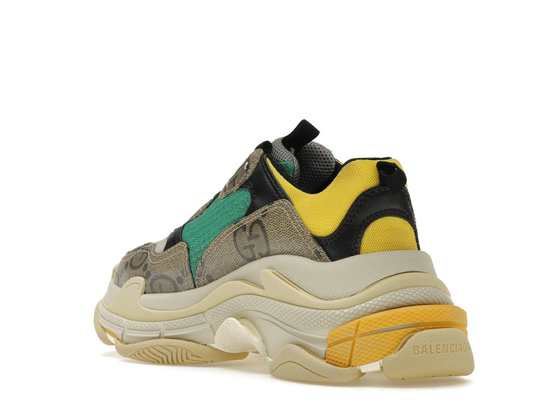 Gucci x Balenciaga The Hacker Project Triple S Beige Green Yellow (Women's) - vue secondaire B