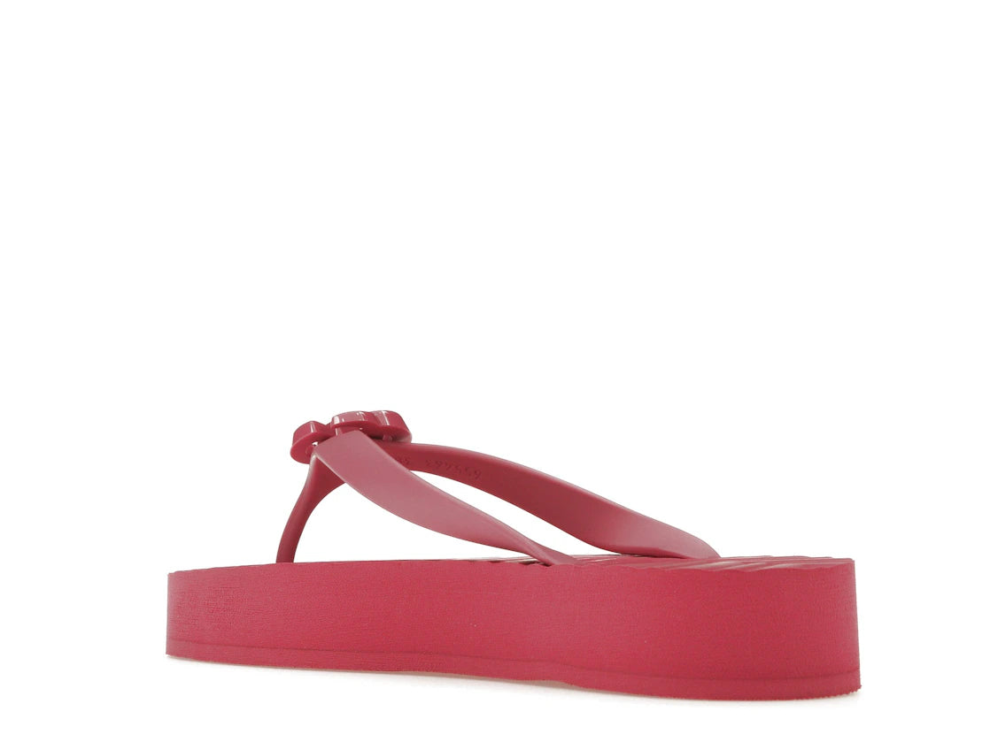 Gucci Chevron Thong Sandal Pink Rubber - vue secondaire B