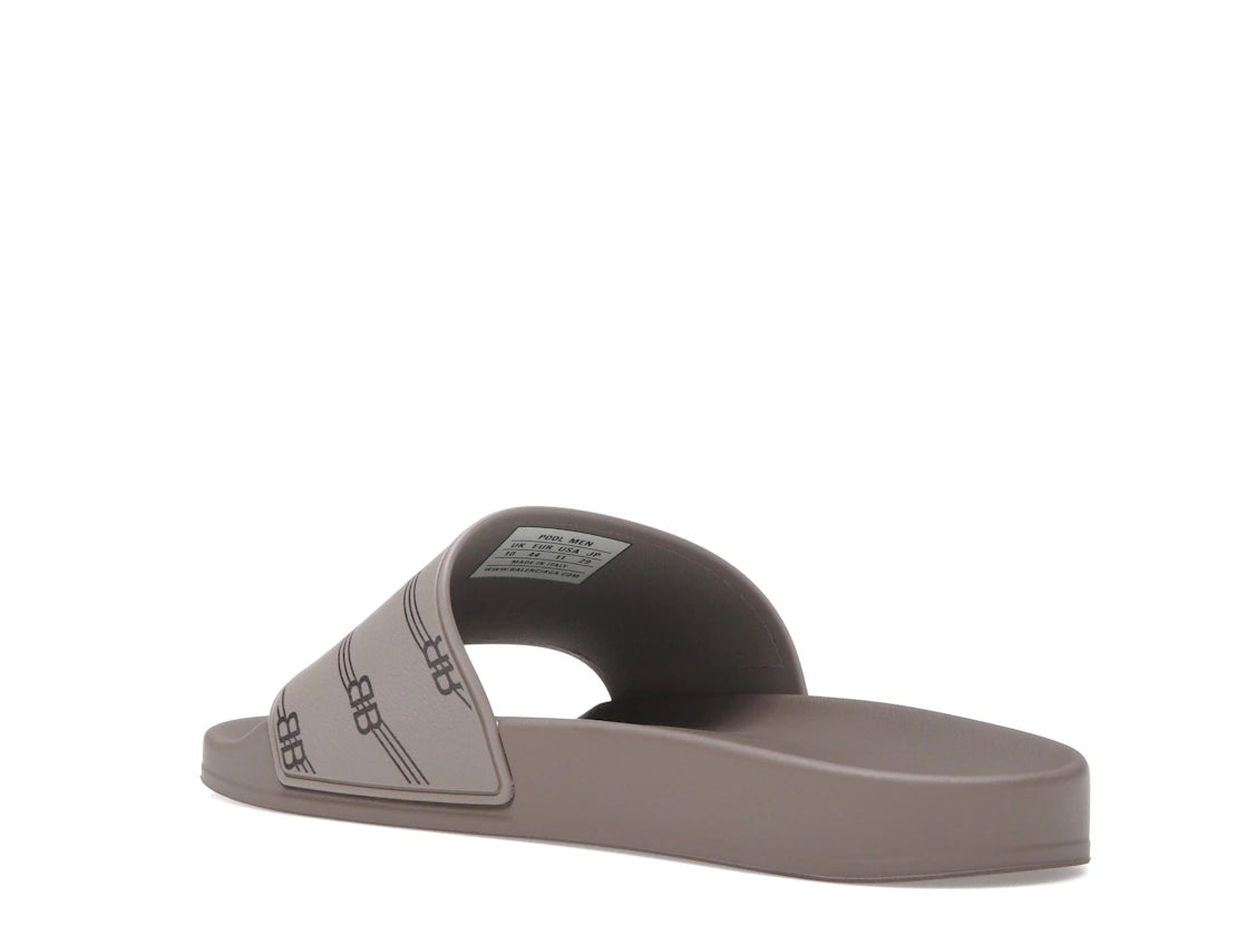 Balenciaga Monogram Slides Light Brown Black - vue secondaire B
