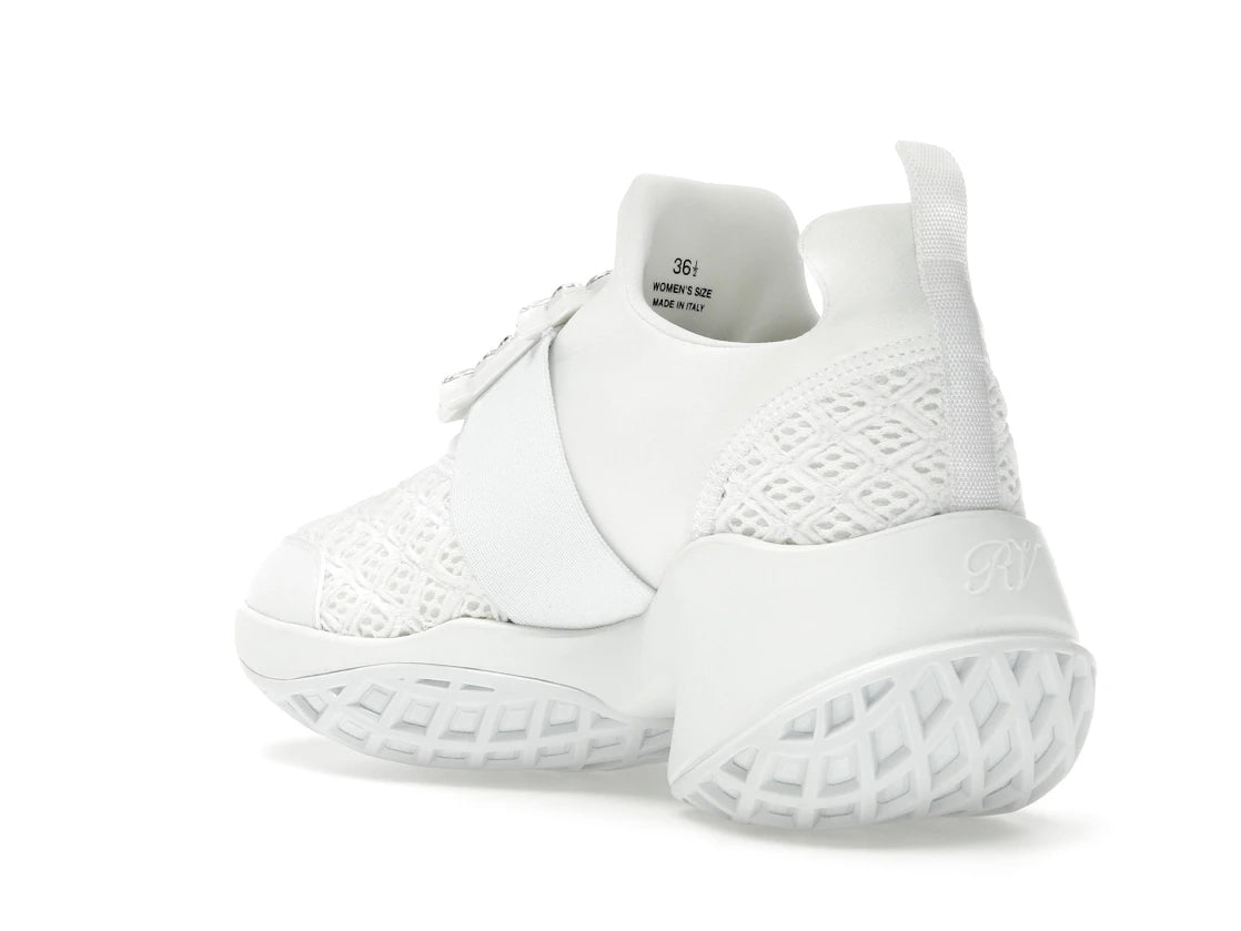 Roger Vivier Viv' Run Fabric White Crystal Buckle (Women's) - vue secondaire B
