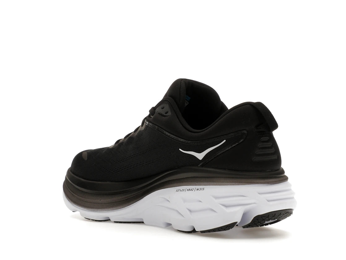 Hoka One One Bondi 8 Black White - vue secondaire B