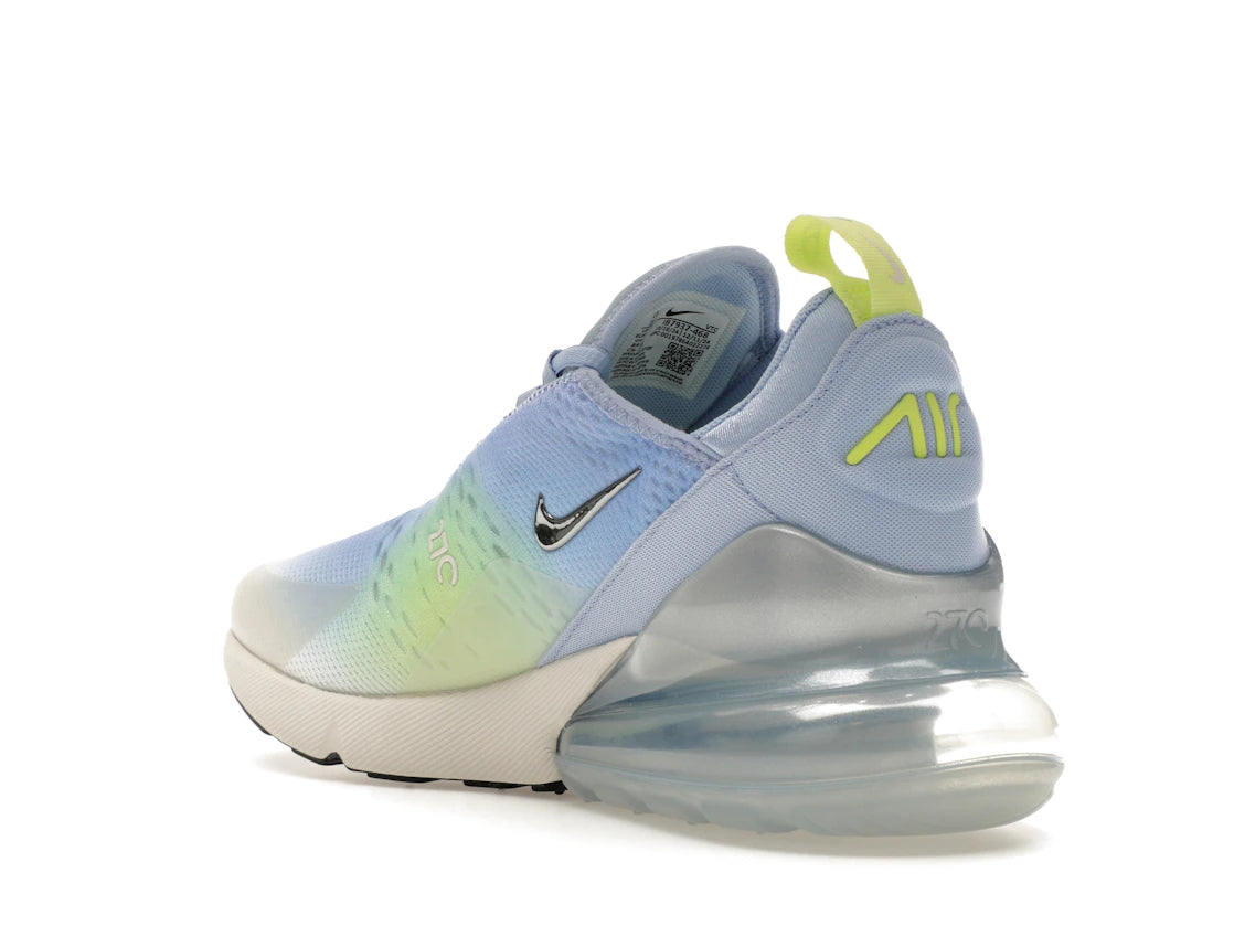 Nike Air Max 270 Aluminum Hydrangeas Light Lemon Twist Metallic Silver (Women's) - vue secondaire B