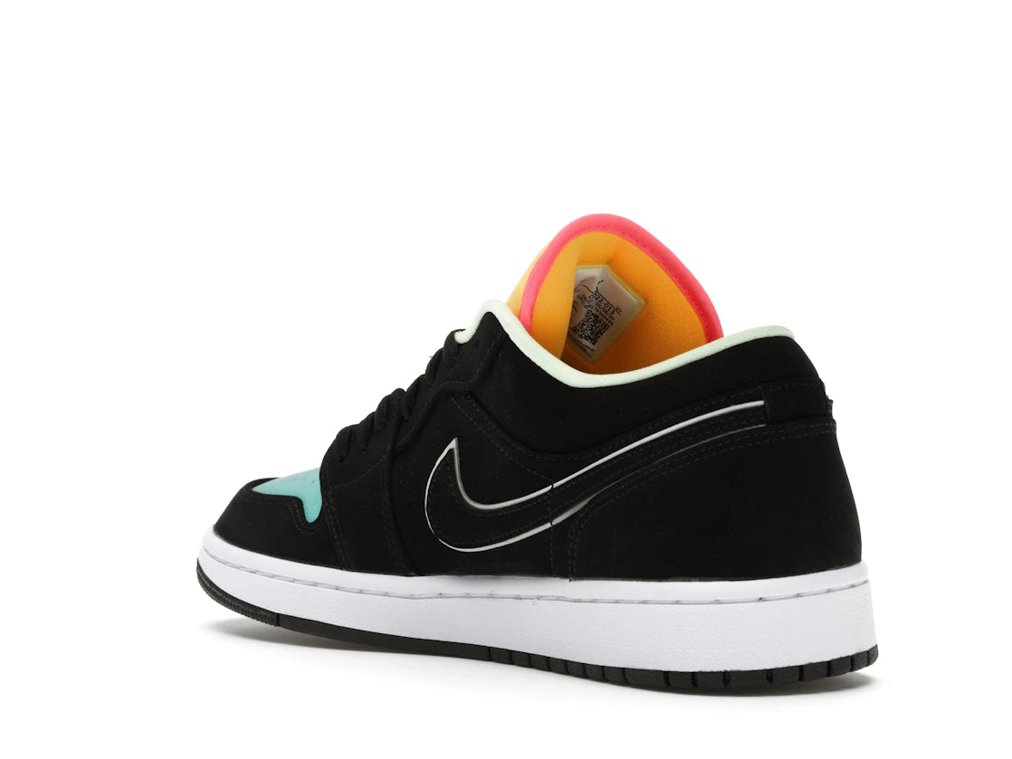 Jordan 1 Low Black Aurora Green Laser Orange - vue secondaire B