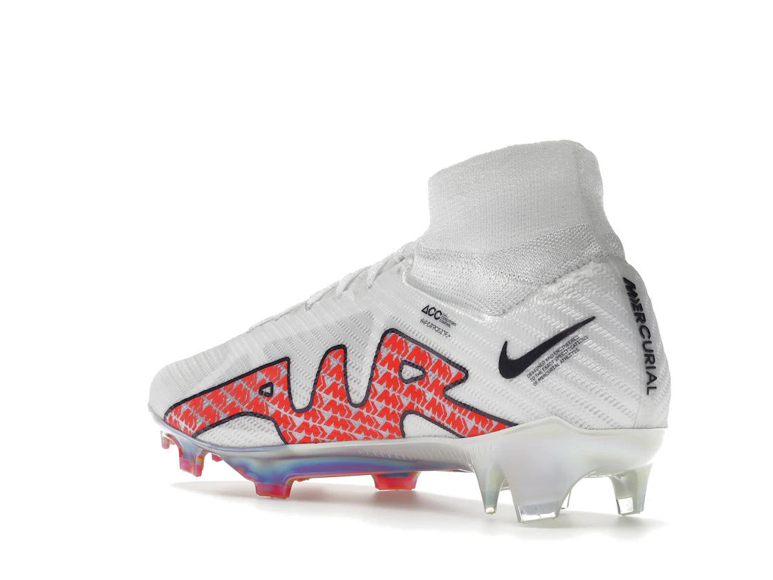 Nike Zoom Mercurial Superfly 9 Elite FG White Bright Crimson - vue secondaire B