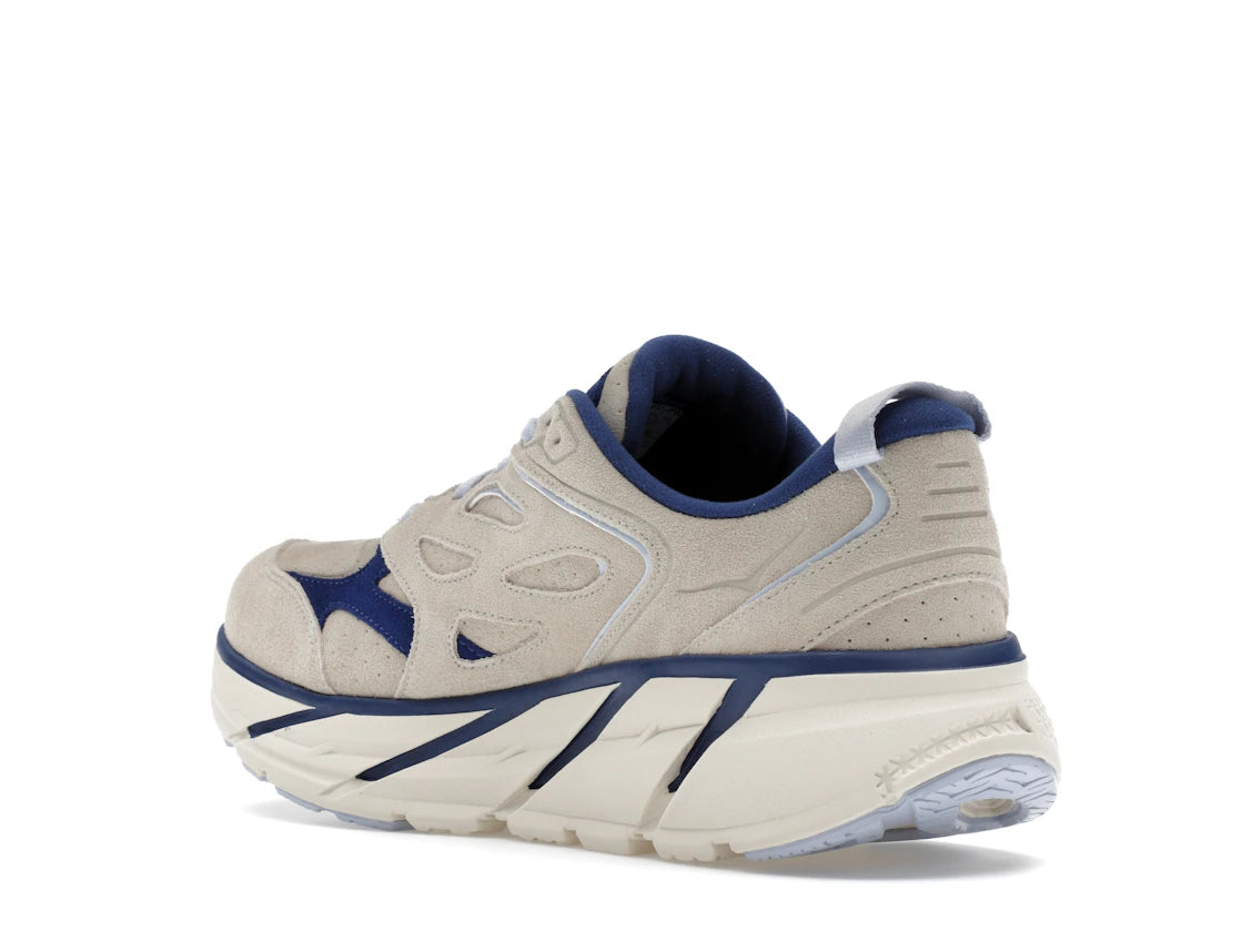 Hoka One One Clifton L Suede Oat Milk Bellwether Blue - vue secondaire B