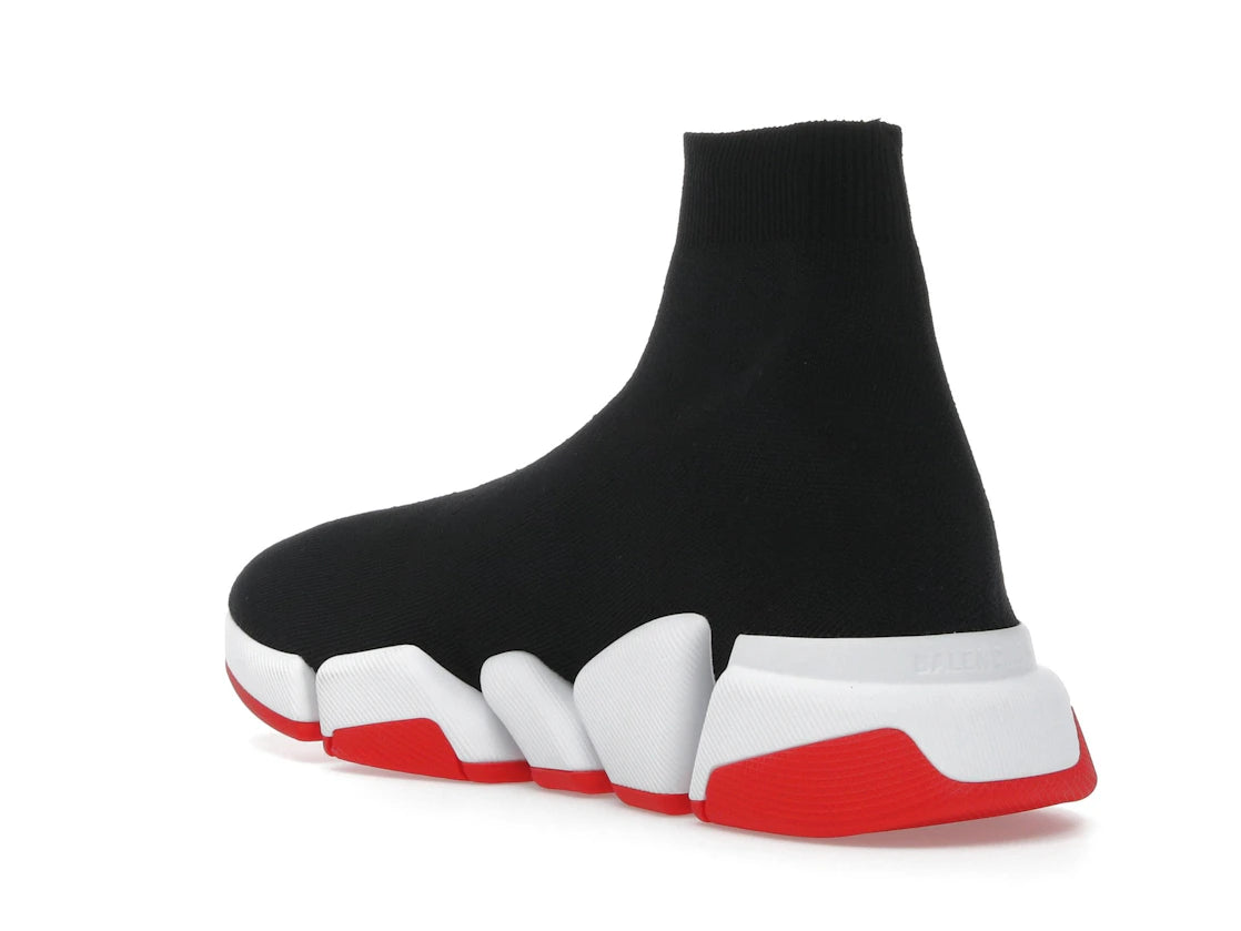 Balenciaga Speed 2.0 Recycled Knit Black White Red Sole - vue secondaire B