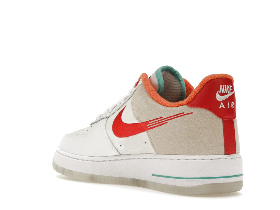 Nike Air Force 1 Low '07 PRM Just Do It White Red Teal - vue secondaire B