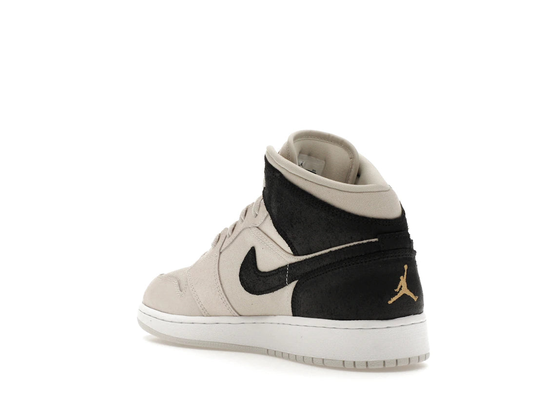 Jordan 1 Mid Light Bone Metallic Gold Black (GS) - vue secondaire B