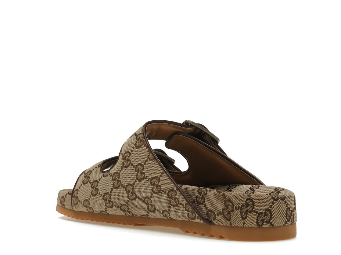 Gucci Strap Slide Sandal Beige Canvas - vue secondaire B