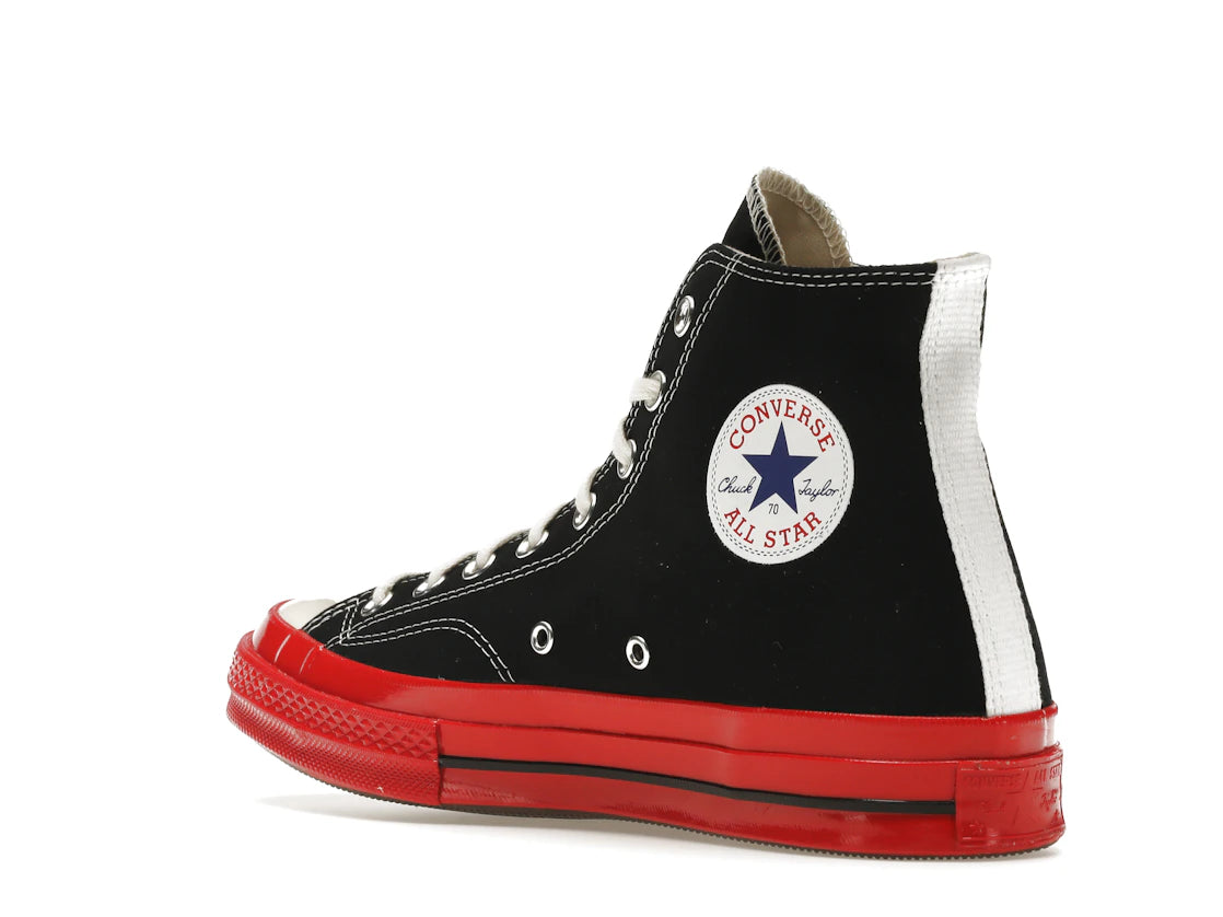 Converse Chuck Taylor All Star 70 Hi Comme des Garcons PLAY Black Red Midsole - vue secondaire B