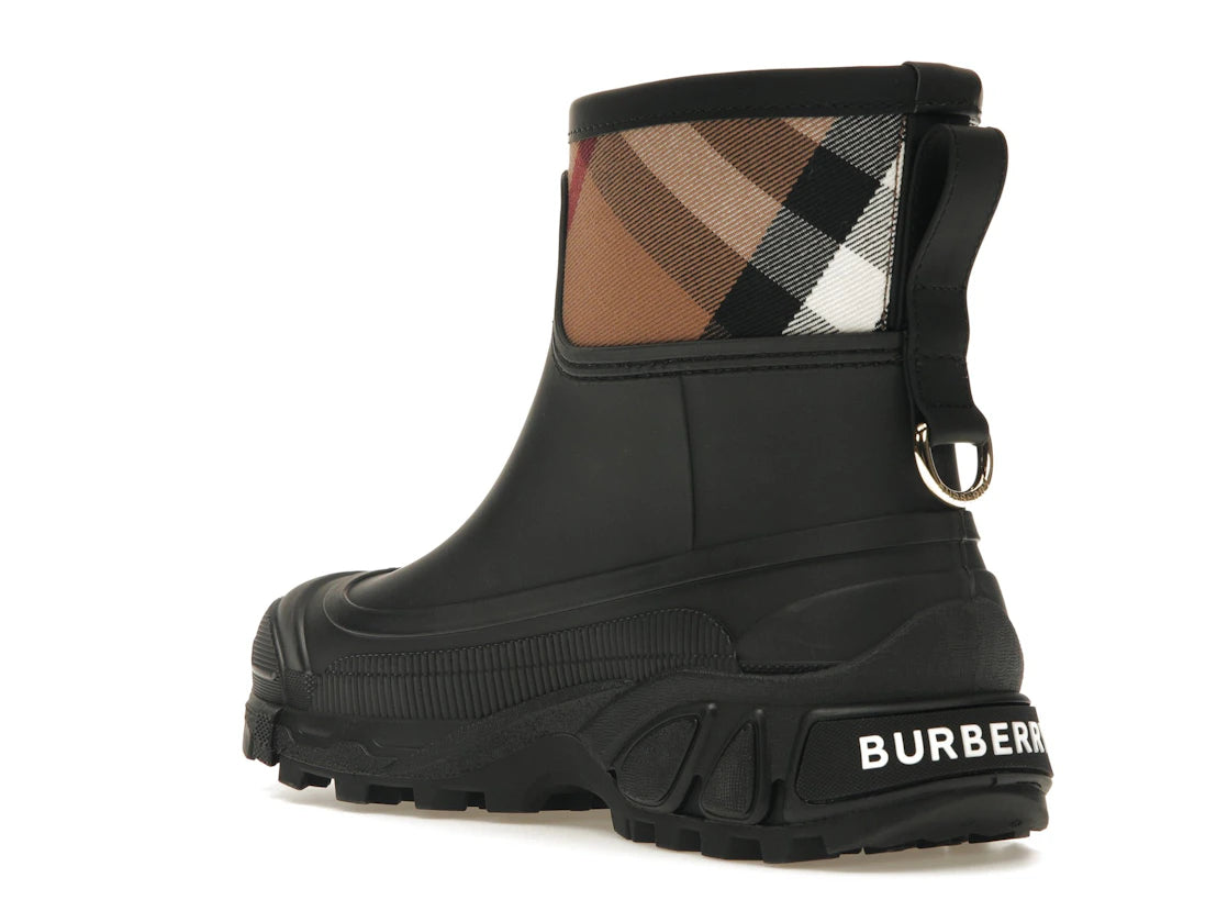 Burberry House Check Rain Boots Black Archive Beige (Women's) - vue secondaire B