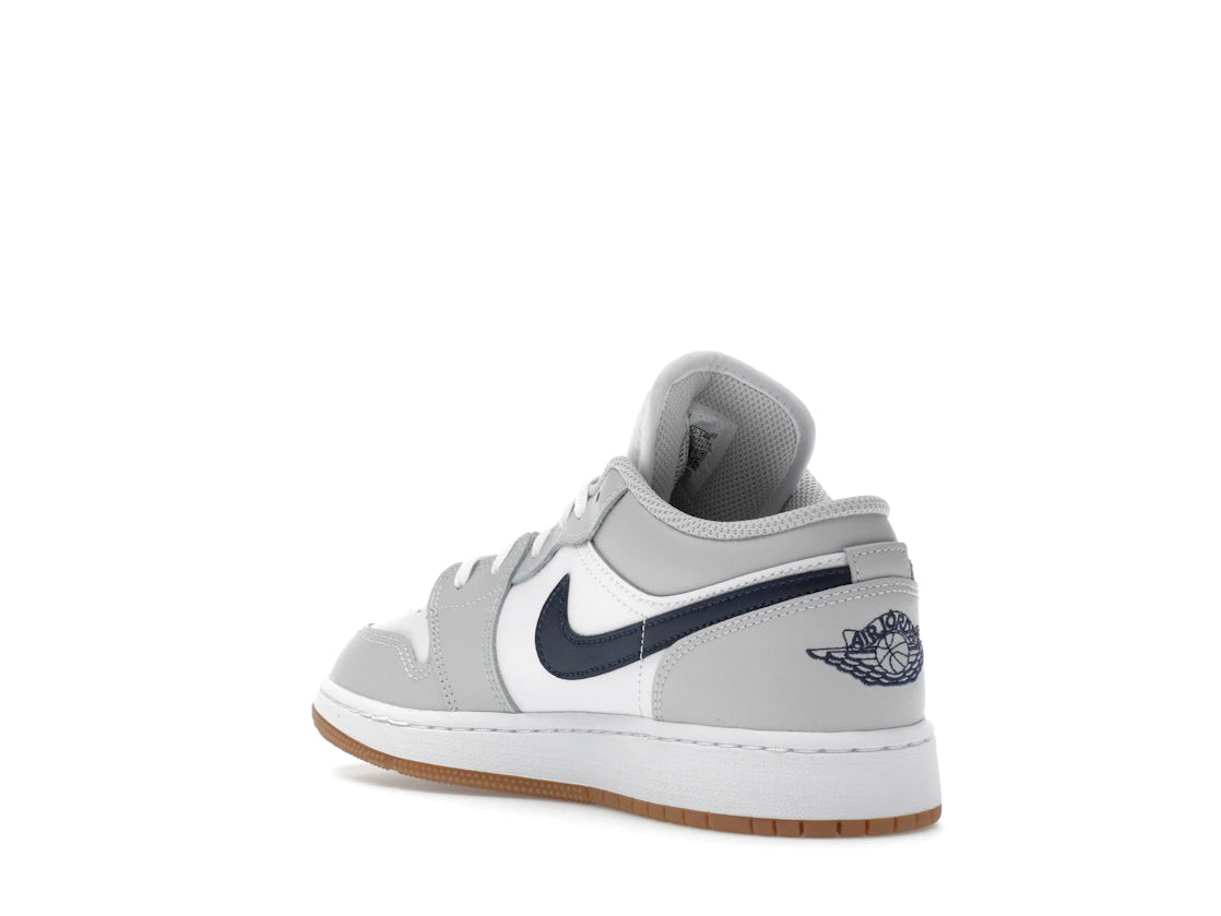 Jordan 1 Low White Neutral Grey Gum Midnight Navy (GS) - vue secondaire B