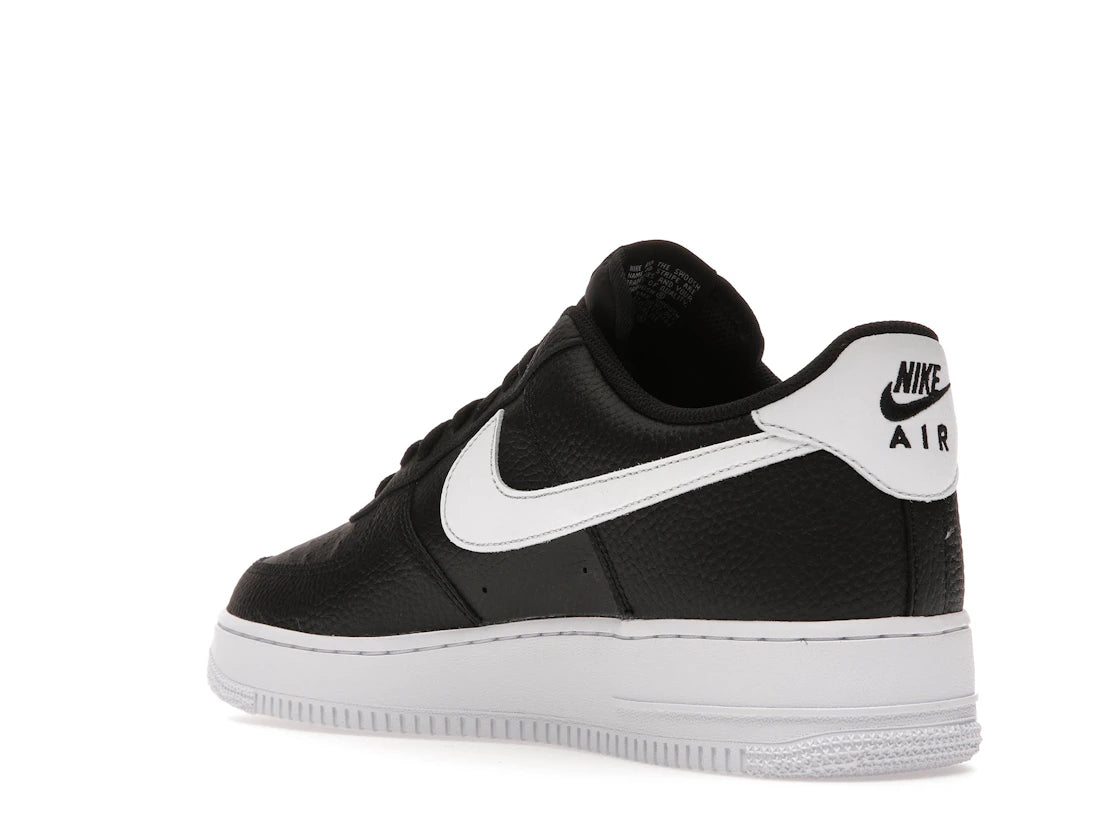 Nike Air Force 1 Low '07 Black White Pebbled Leather - vue secondaire B