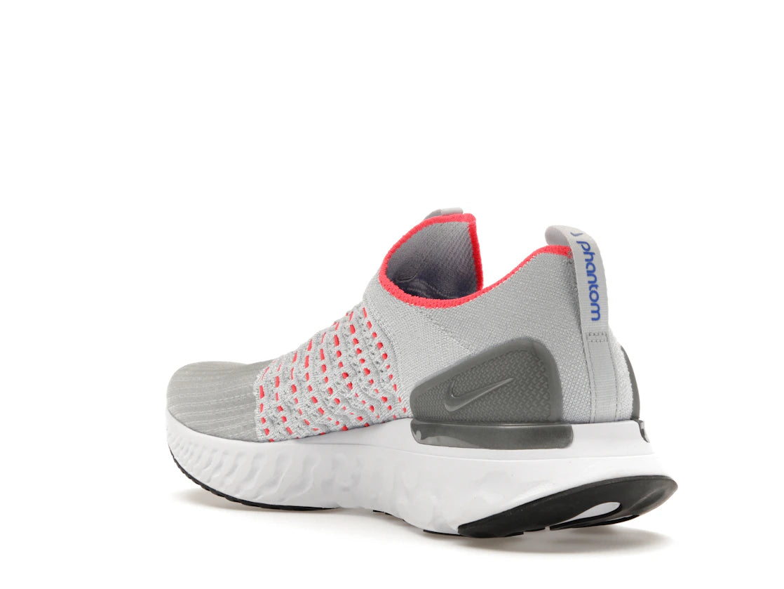 Nike React Phantom Run Flyknit 2 Pure Platinum Flash Crimson - vue secondaire B