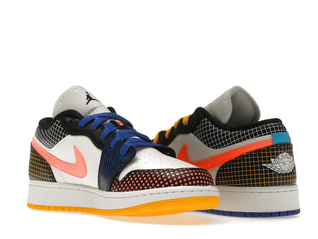 Jordan 1 Low MMD Multi-Color Grid (GS) - vue secondaire B