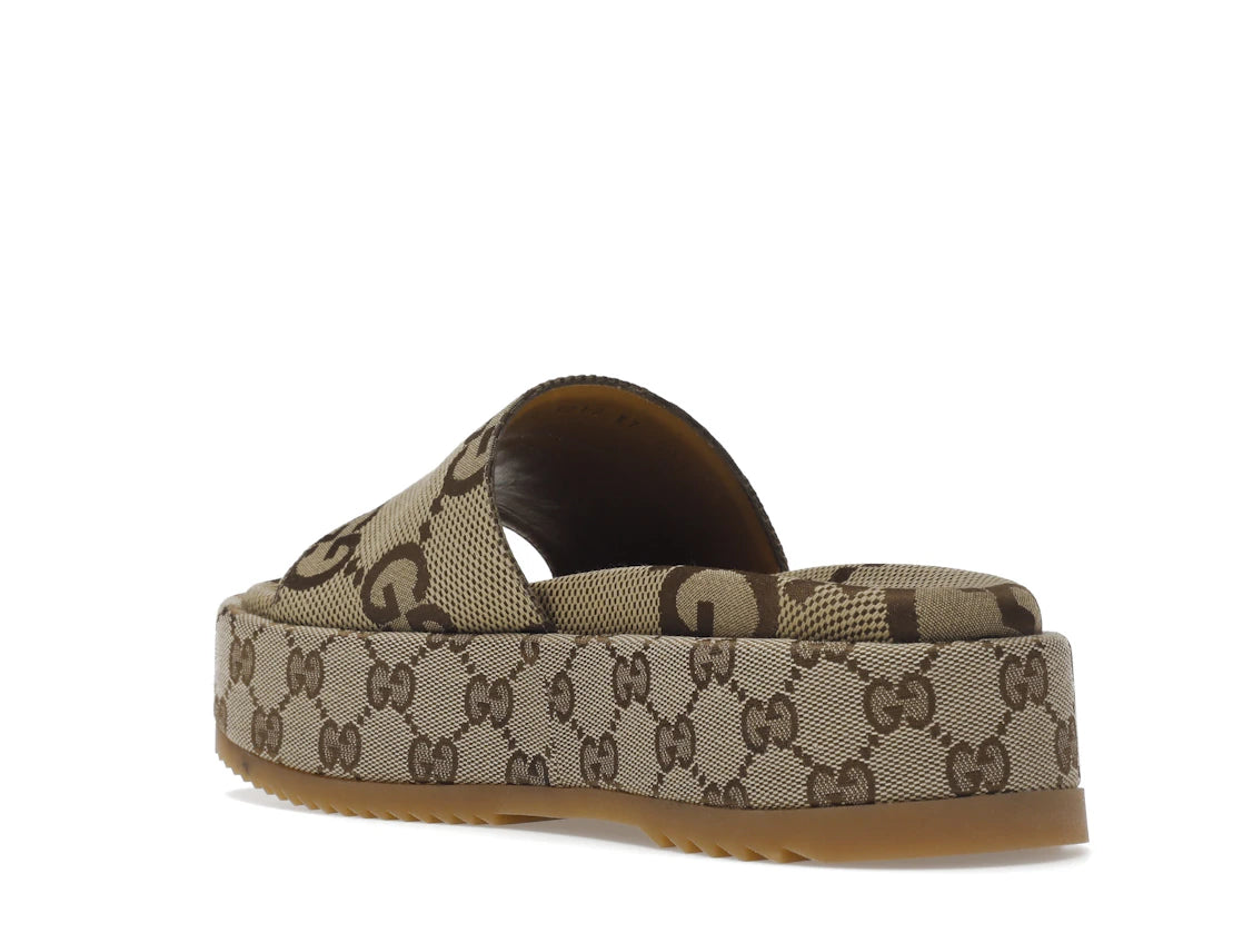 Gucci Angelina Platform 55mm Sandal Camel Canvas - vue secondaire B