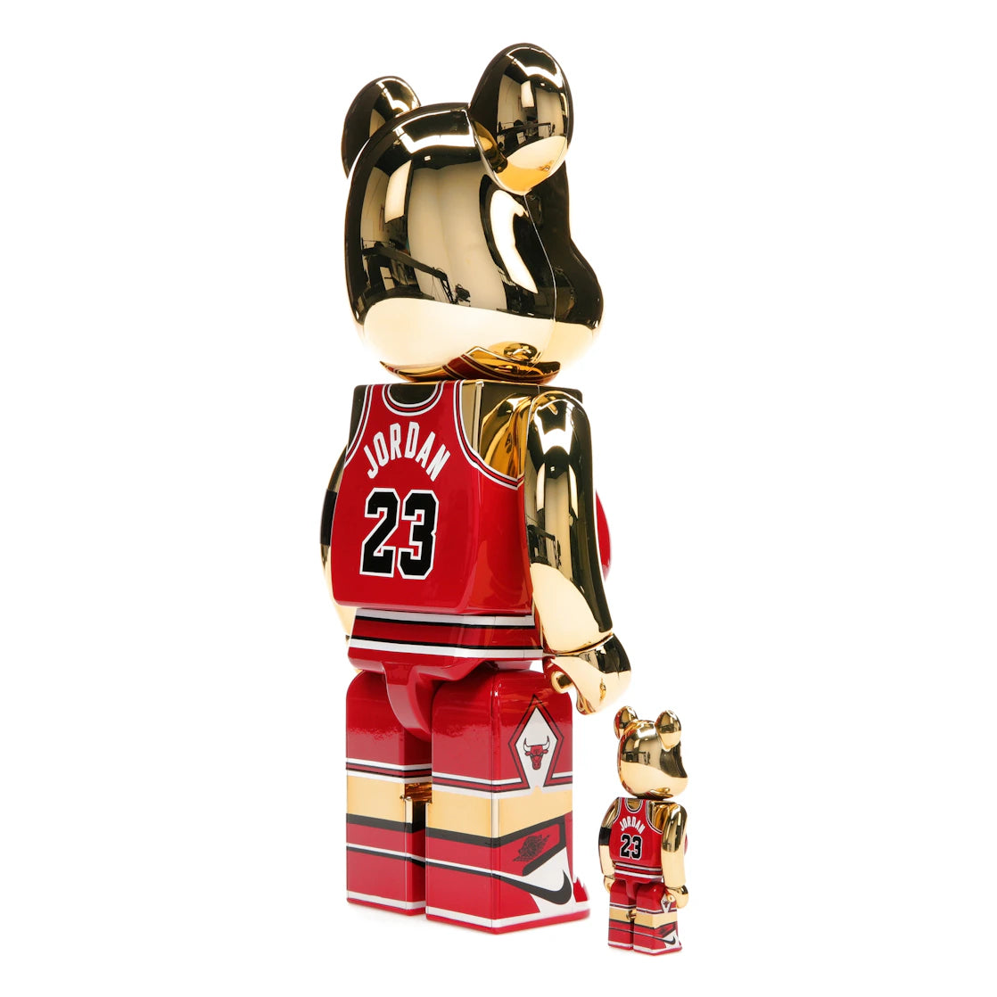 Bearbrick Michael Jordan 1985 Rookie Jersey 100% &amp; 400% Set Gold Chrome - vue secondaire B