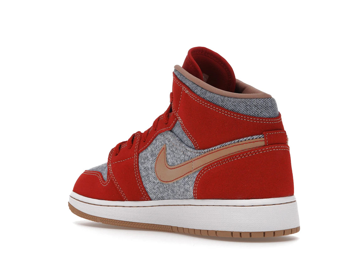 Jordan 1 Mid Denim Red (GS) - vue secondaire B