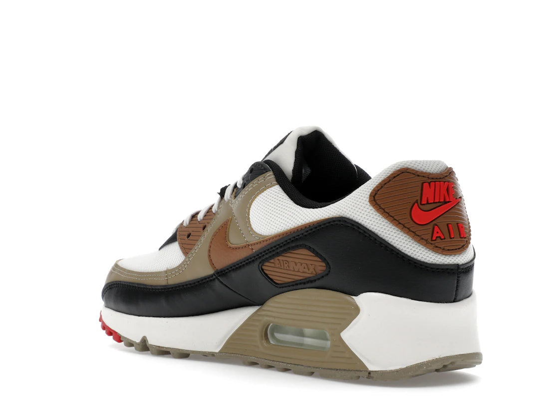 Nike Air Max 90 Phantom Black Fire Red Light British Tan (Women's) - vue secondaire B