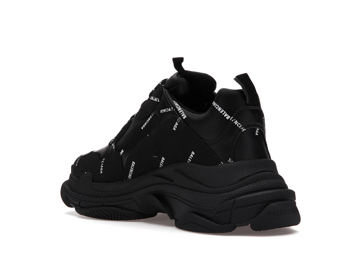 Balenciaga Triple S Allover Logo Black - vue secondaire B