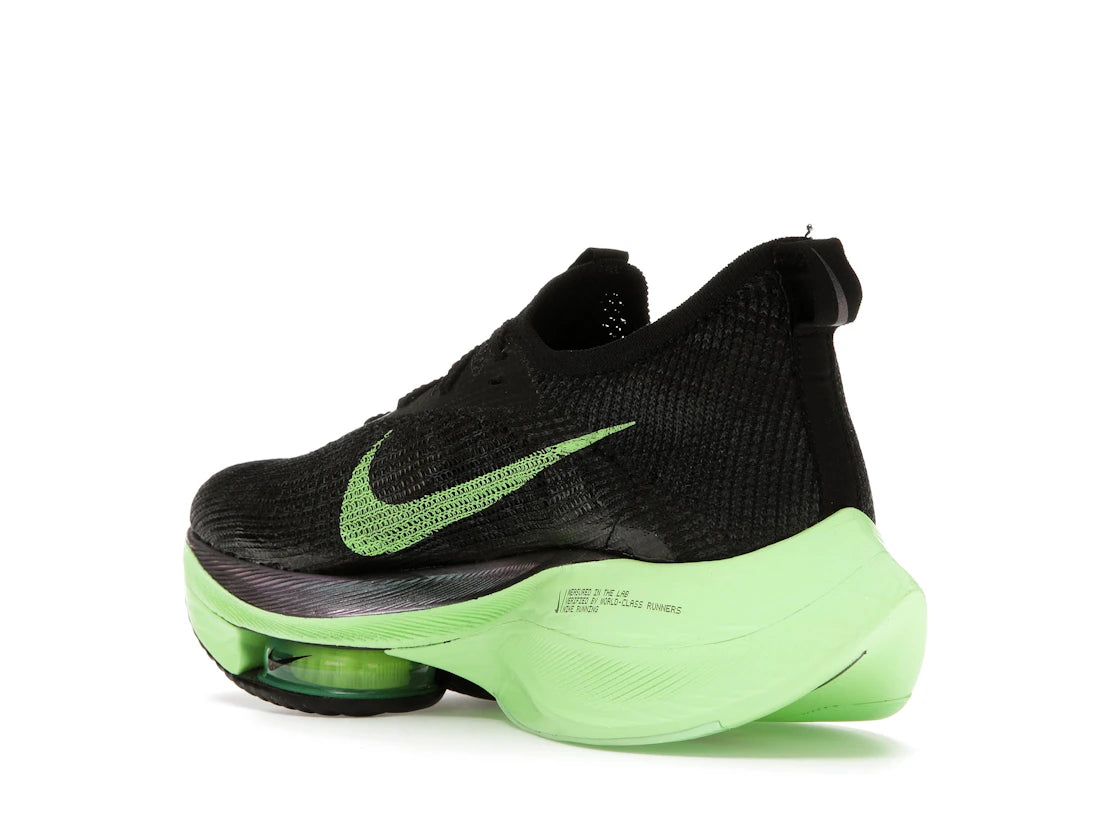 Nike Air Zoom Alphafly Next% Black Electric Green (Women's) - vue secondaire B