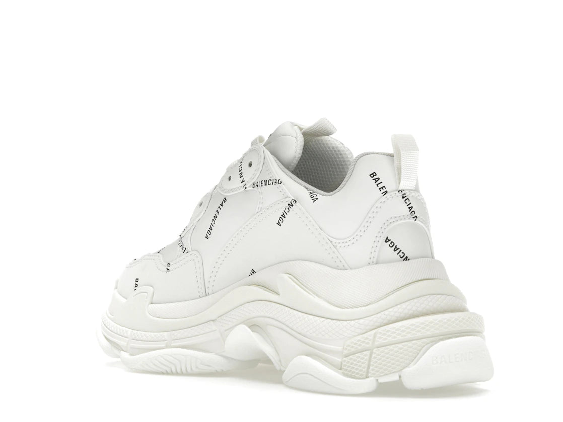 Balenciaga Triple S Allover Logo White (Women's) - vue secondaire B