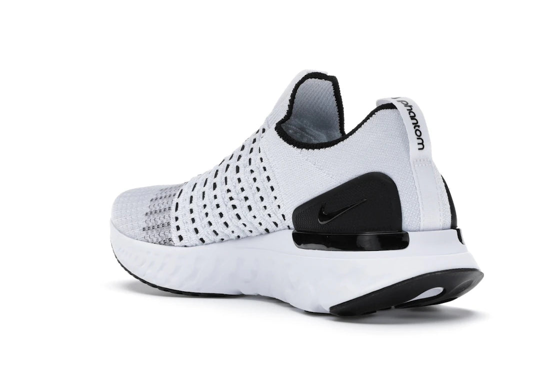 Nike React Phantom Run Flyknit 2 White Black - vue secondaire B