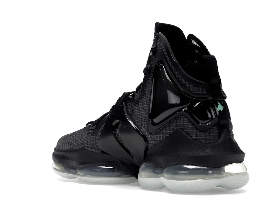 Nike LeBron 19 Black Anthracite Green Glow - vue secondaire B