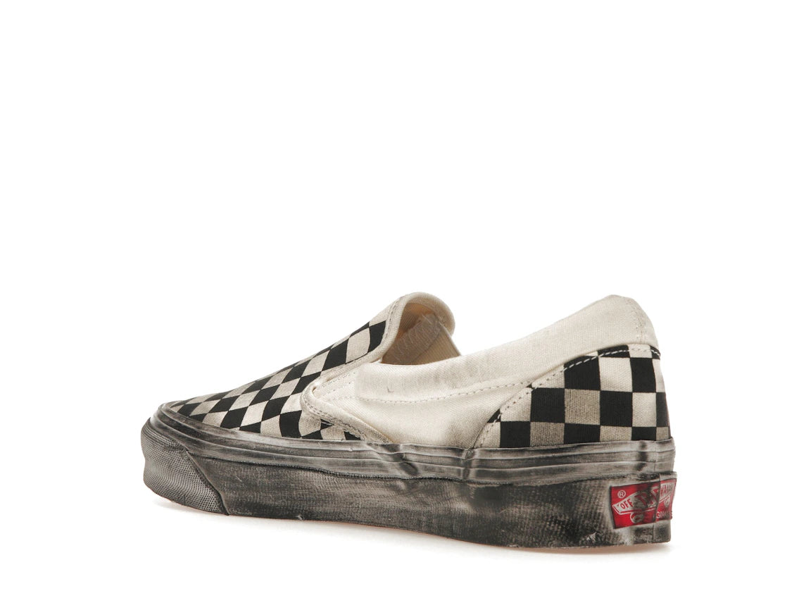 Vans Vault UA OG Classic Slip-On LX Stressed Black Checkerboard - vue secondaire B