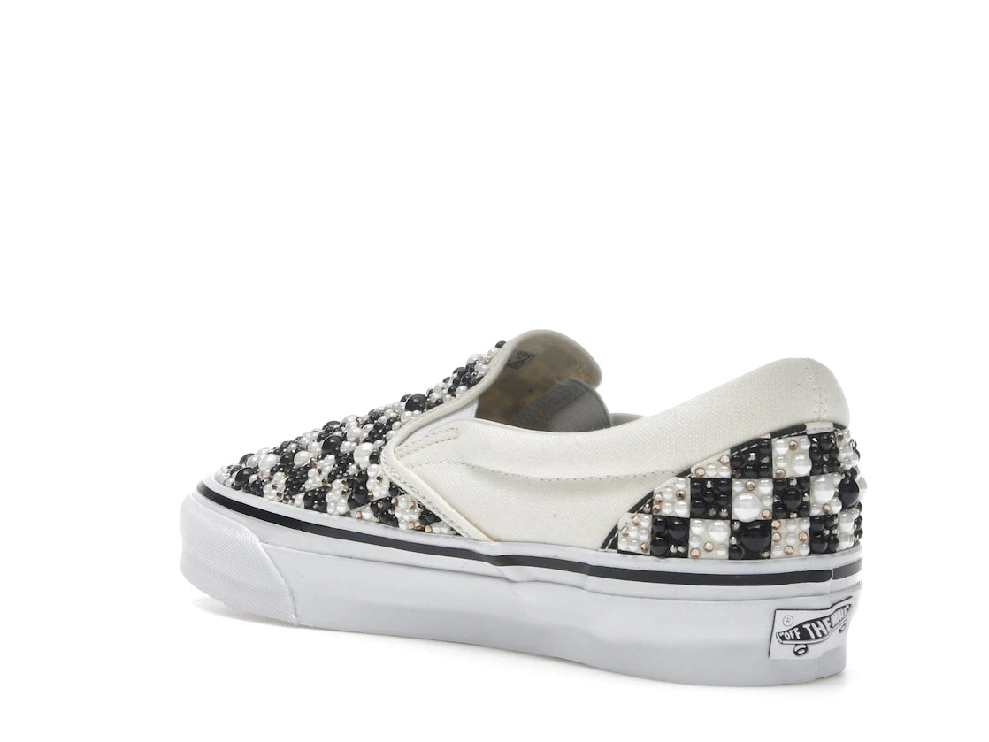 Vans Classic Slip-On Mattias Gollin Pearl Embellished Checkerboard Black White - vue secondaire B