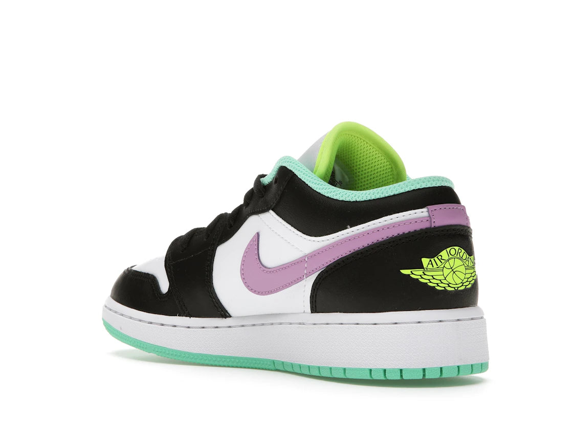 Jordan 1 Low Green Glow Violet Shock (GS) - vue secondaire B