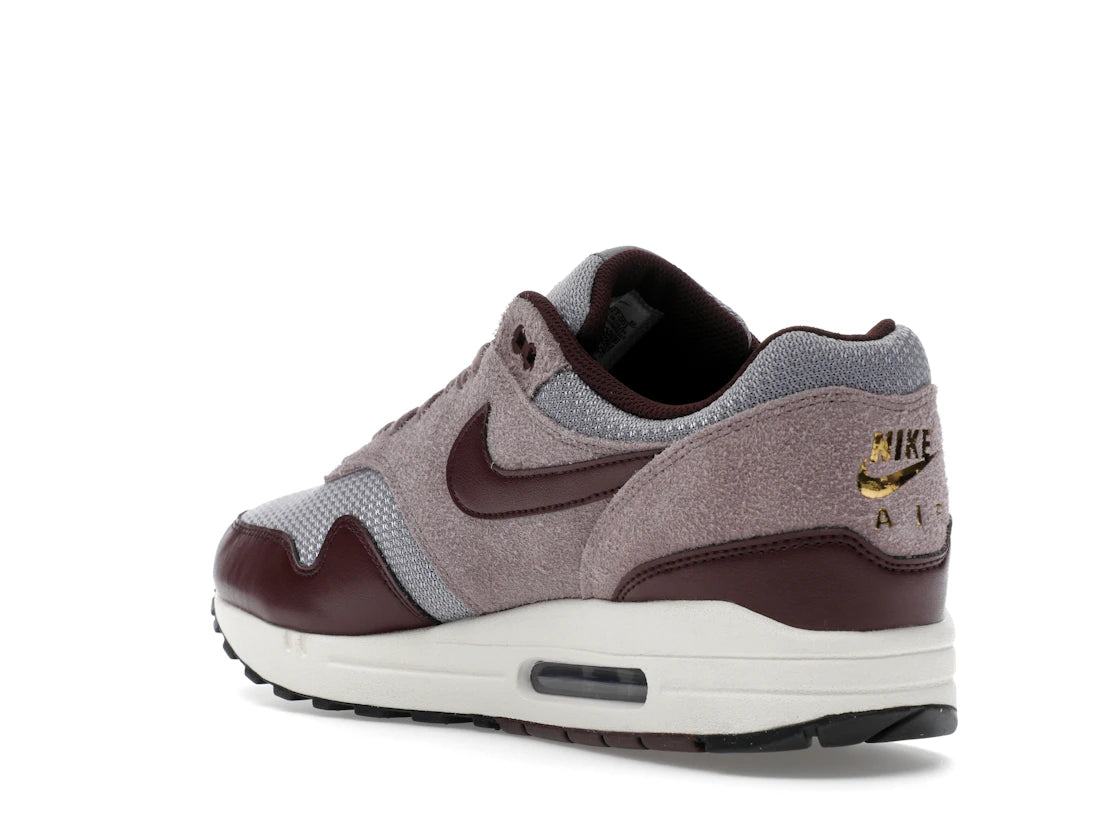 Nike Air Max 1 Essential PRM Cement Grey Burgundy Crush - vue secondaire B