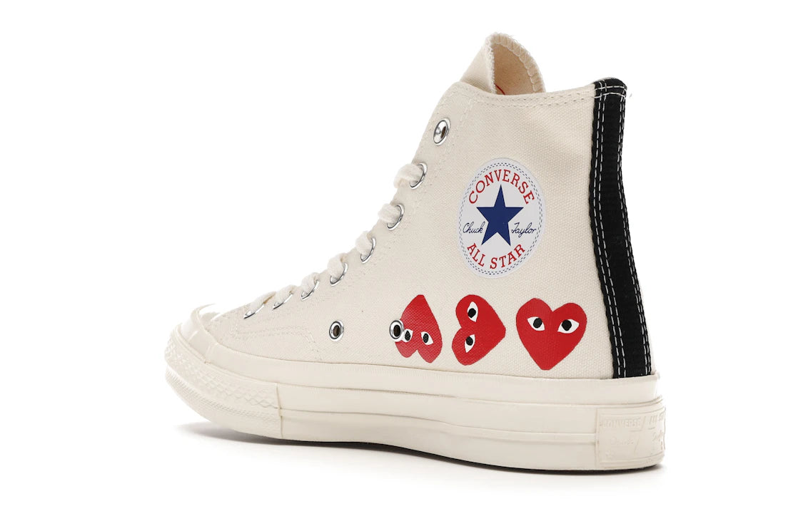 Converse Chuck Taylor All Star 70 Hi Comme des Garcons PLAY Multi-Heart White - vue secondaire B