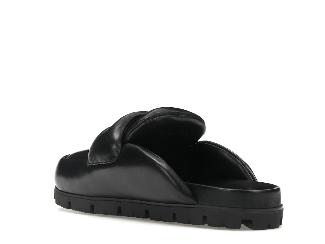 Prada Soft Padded 20mm Sabots Black Nappa Leather - vue secondaire B