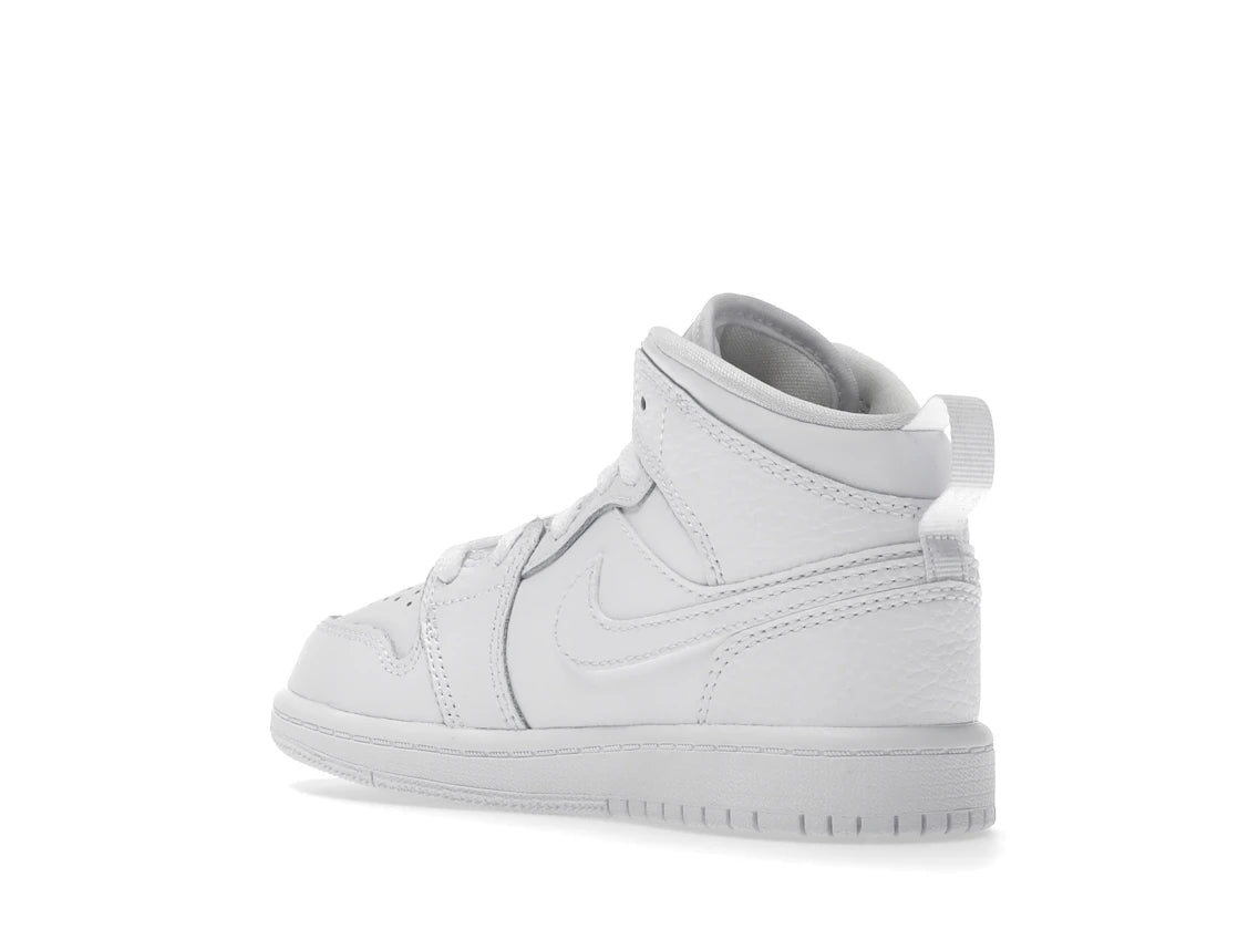 Jordan 1 Mid Triple White (2021) (PS) - vue secondaire B