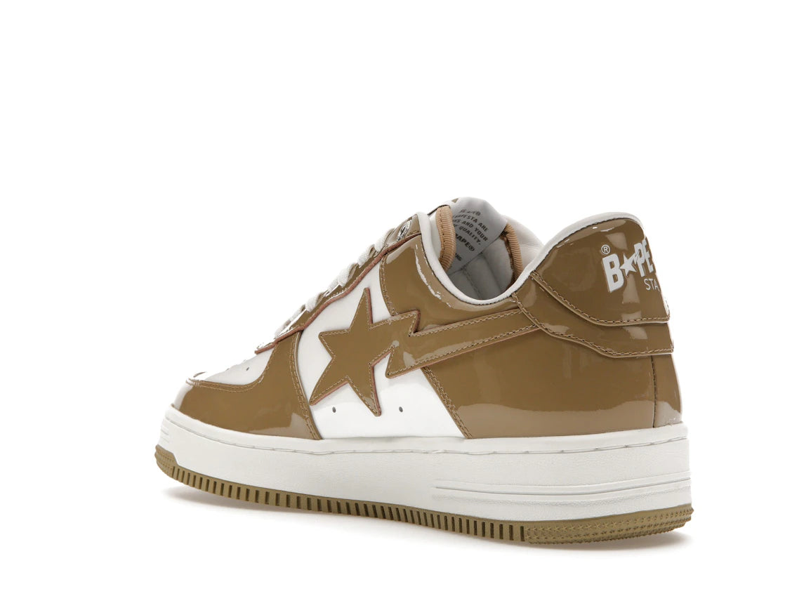 A Bathing Ape Bape Sta Patent Leather White Khaki (2023) - vue secondaire B