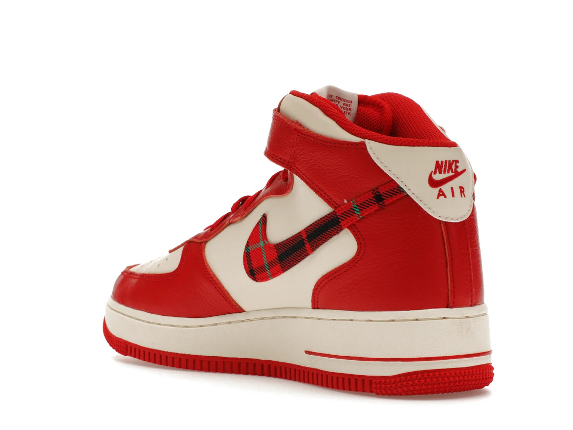 Nike Air Force 1 Mid '07 LX Plaid Cream Red - vue secondaire B
