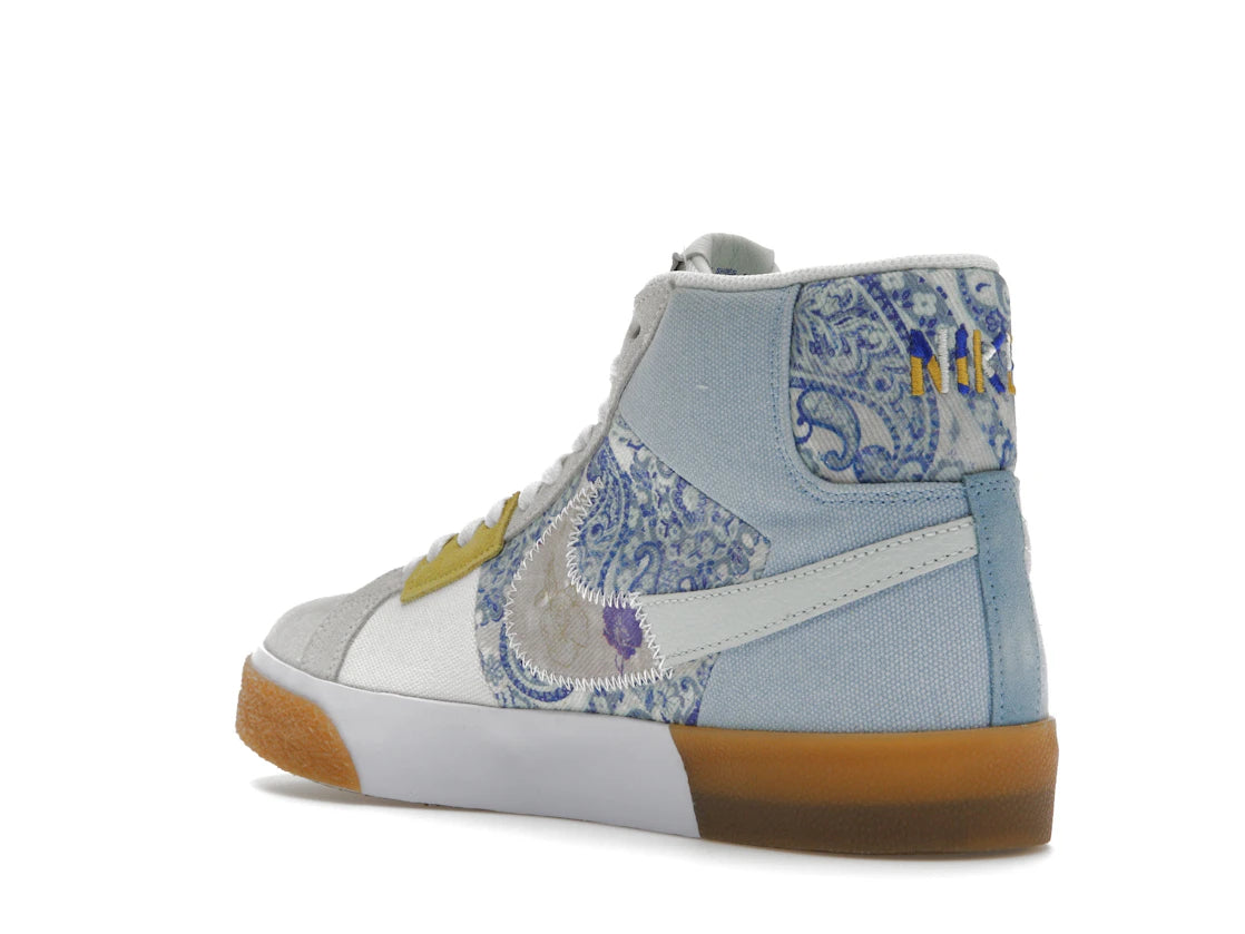 Nike SB Zoom Blazer Mid Premium Floral Paisley Boarder Blue - vue secondaire B
