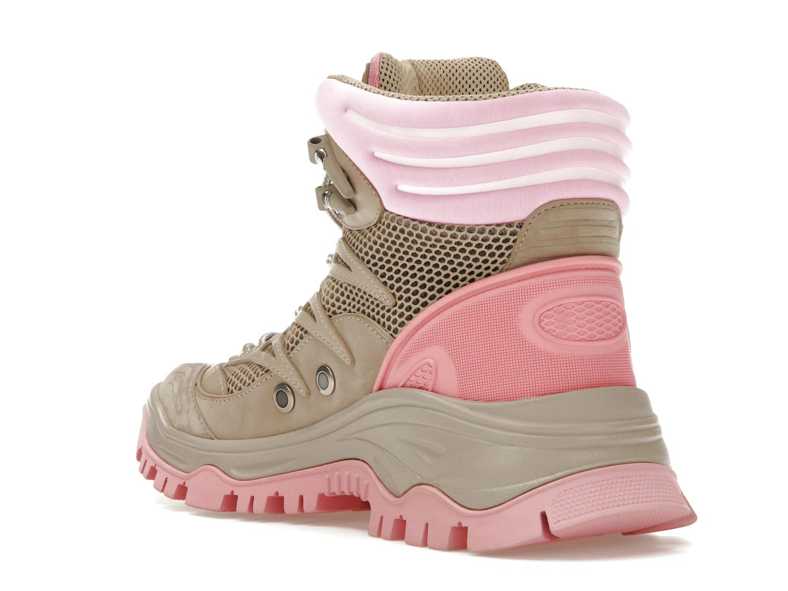 Gucci Lace Up Ankle Boot Beige Pink (Women's) - vue secondaire B